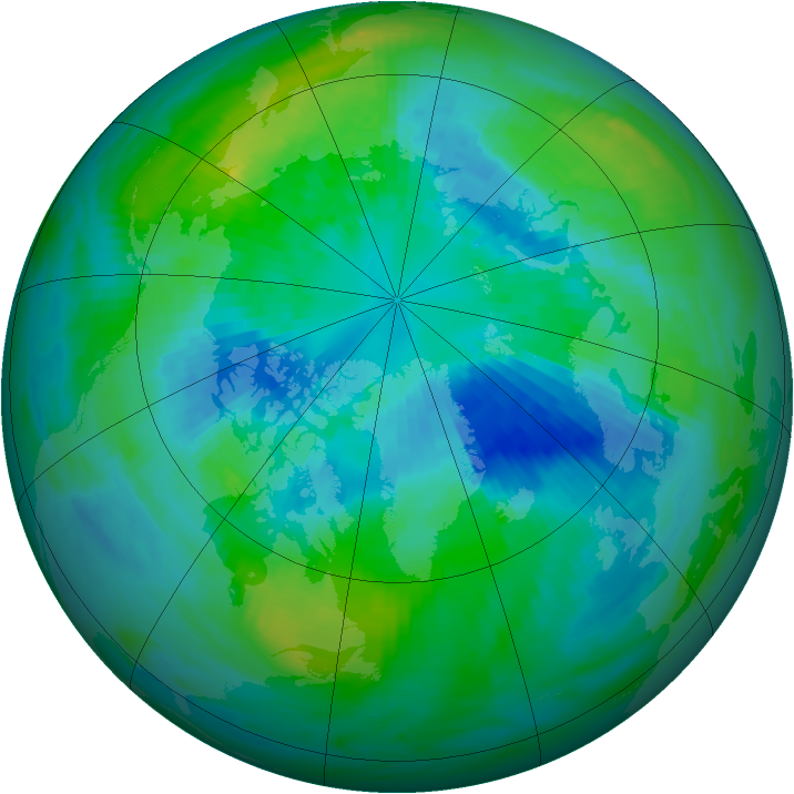 Arctic ozone map for 30 September 1989